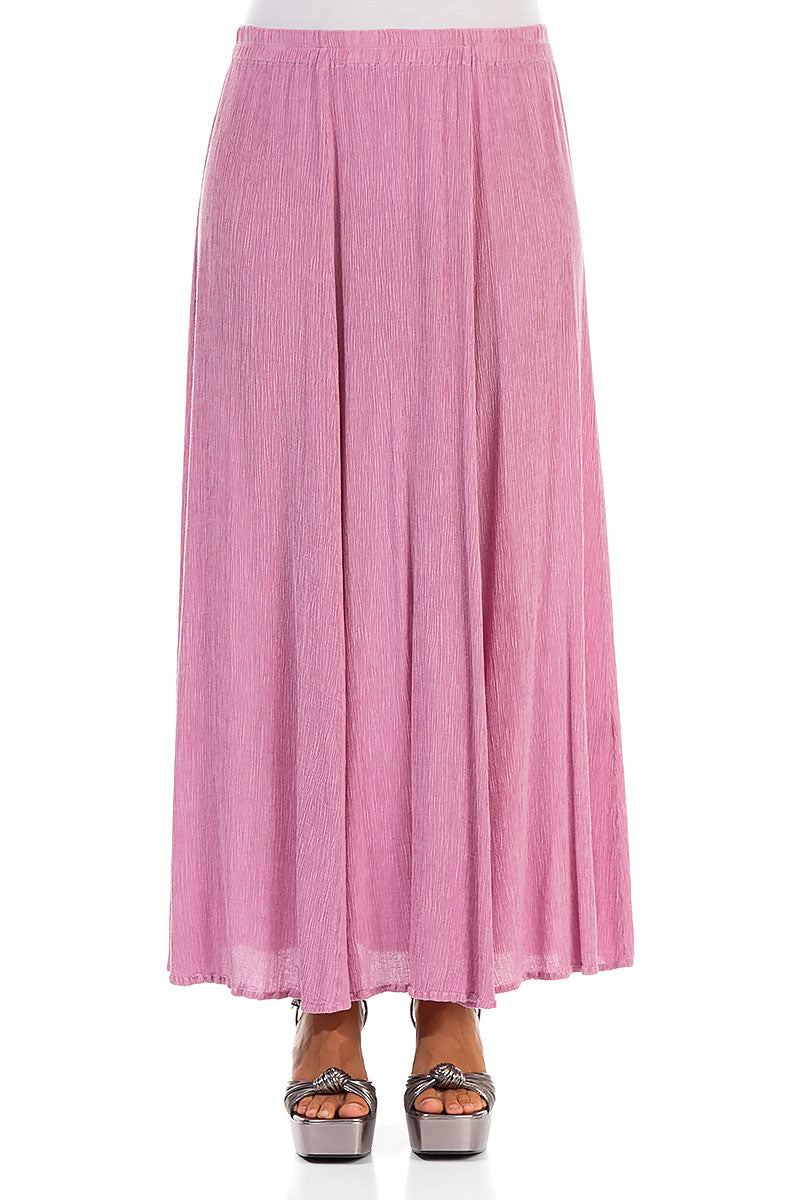 Crinkled Wild Berry Silk Viscose Maxi Skirt 1