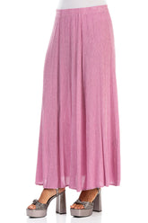 Crinkled Wild Berry Silk Viscose Maxi Skirt 3