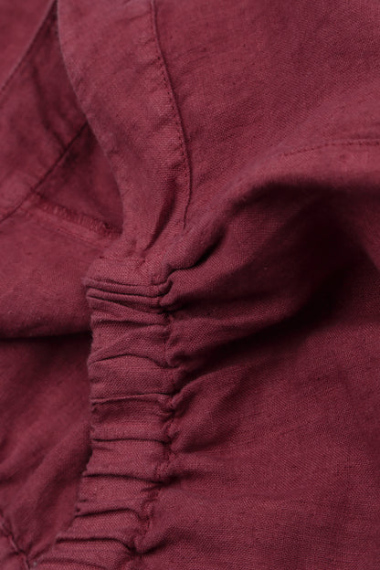 Cropped Antique Ruby Linen Trousers 5