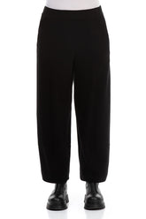 Cropped Black Cotton Trousers 1