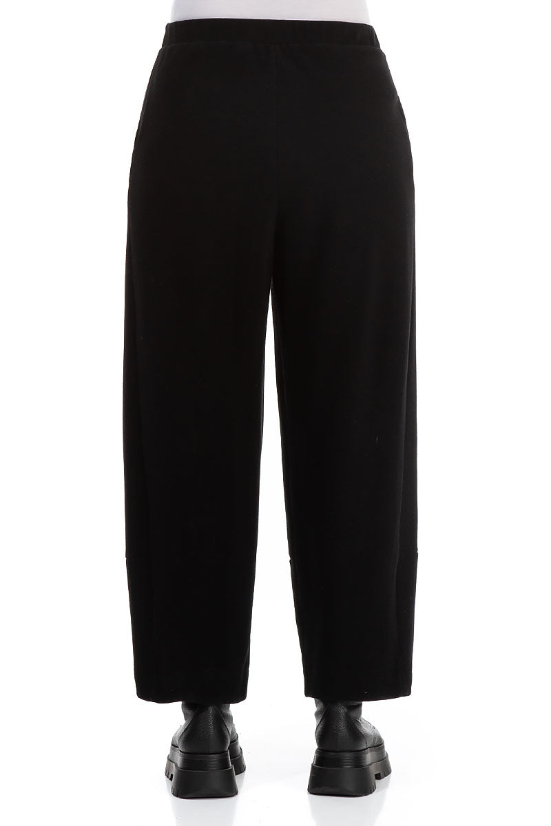 Cropped Black Cotton Trousers 2