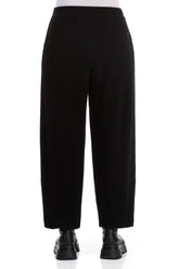 Cropped Black Cotton Trousers 2