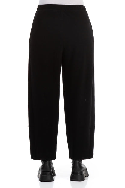 Cropped Black Cotton Trousers 2