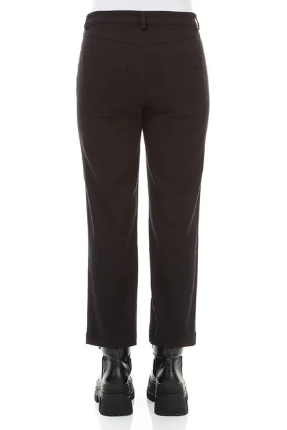 Pantalon en Coton denim noir raccourci