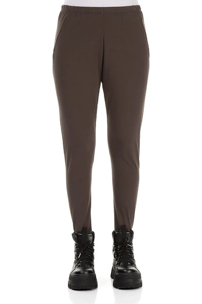 Leggings courts en coton marron forêt