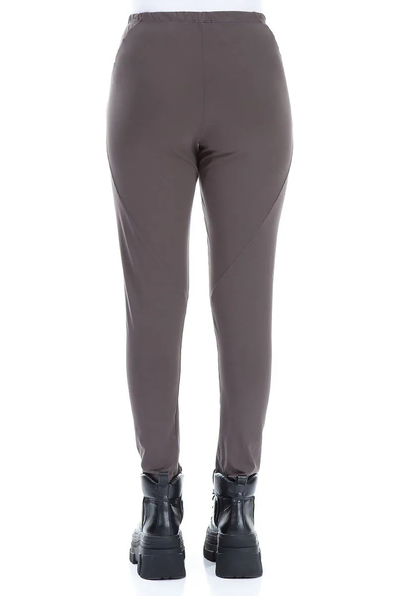 Cropped Forest Brown Cotton Leggings 2