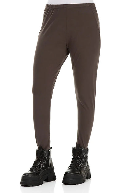 Leggings courts en coton marron forêt