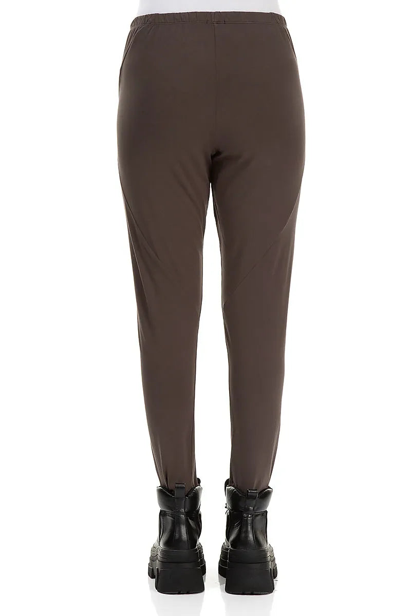 Leggings courts en coton marron forêt