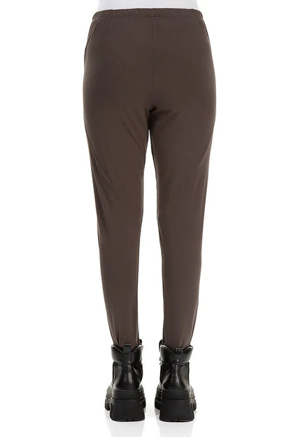Leggings courts en coton marron forêt