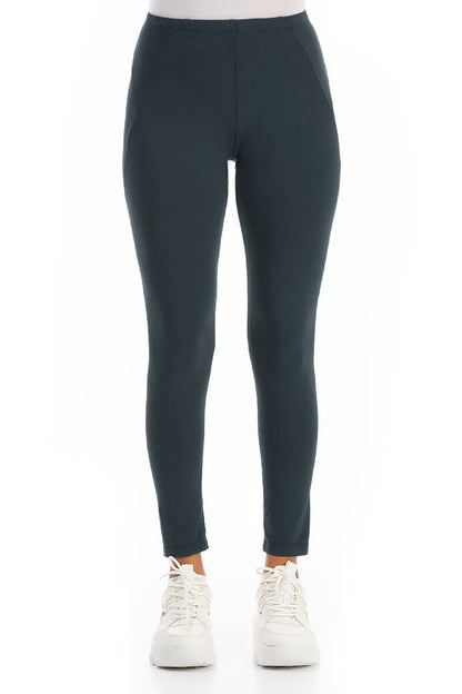 Cropped Graphite Cotton Leggings 1