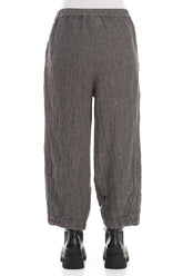 Cropped Loose Silver Sage Mélange Linen Trousers 2