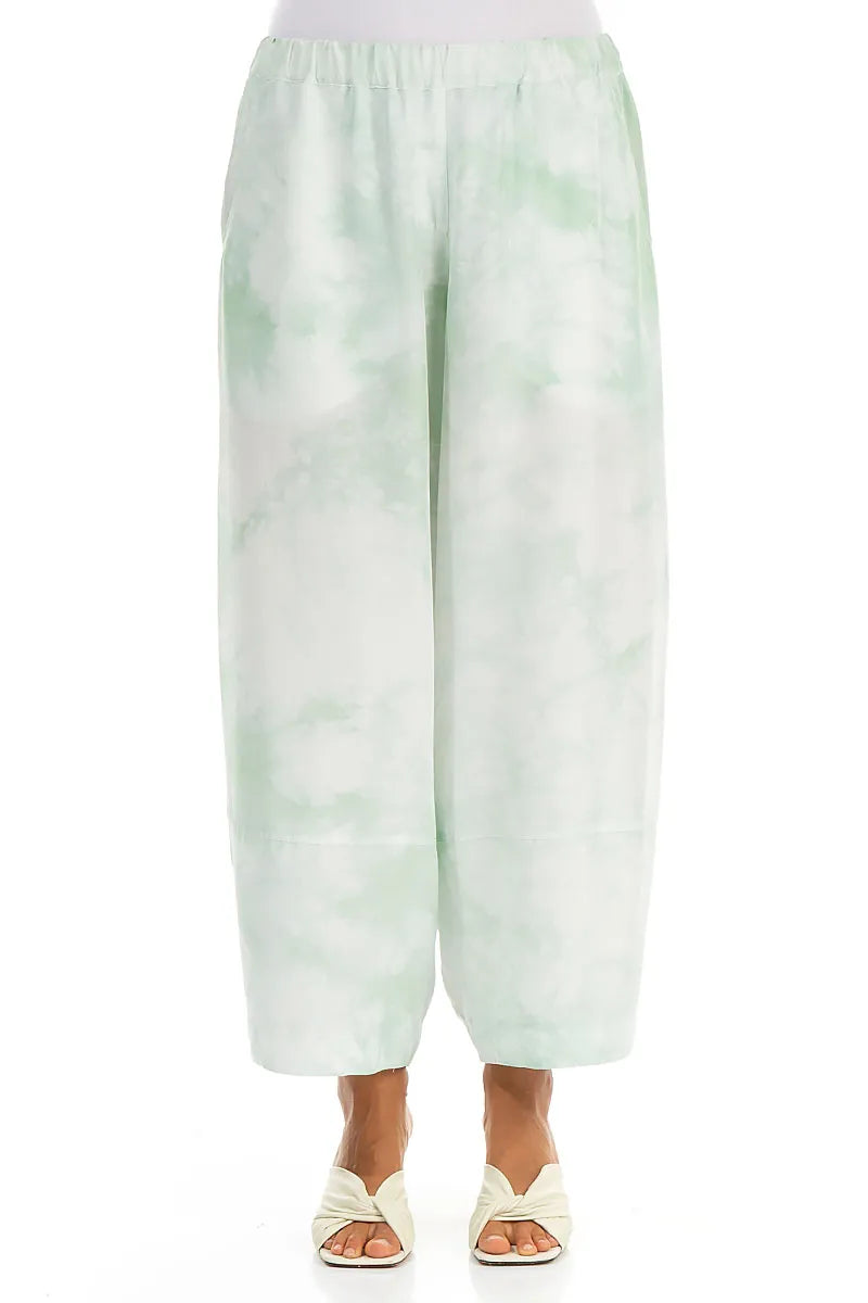Loose Liquid Sea Mist Pure Silk Trousers