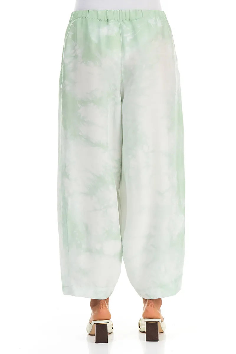 Loose Liquid Sea Mist Pure Silk Trousers