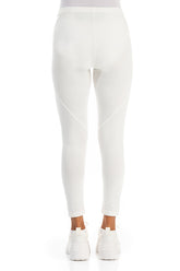Cropped Off White Cotton Leggings 2