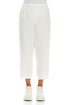 Cropped Off White Linen Trousers 1