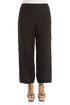 Cropped Straight Crinkled Black Silk Trousers 1