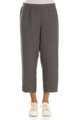 Cropped Truffle Linen Trousers 1