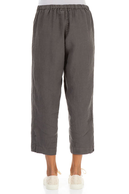 Cropped Truffle Linen Trousers 2