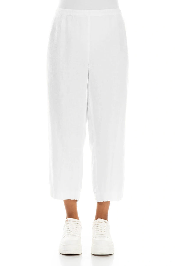 Pantalon court en lin blanc Evergreen