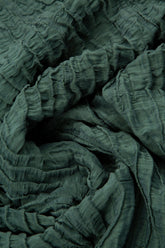 Curved Hem Sage Crinkled Silk Linen Dress 5