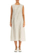 Curved Seam Beige Linen Dress 1