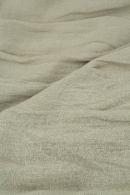 Curved Seams Laurel Green Gauze Linen Tunic 5