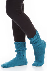 Cyan Blue Wool Socks 3