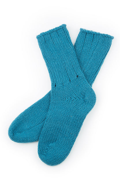 Cyan Blue Wool Socks 2
