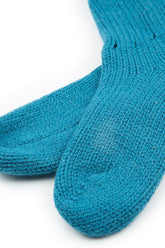 Cyan Blue Wool Socks 4