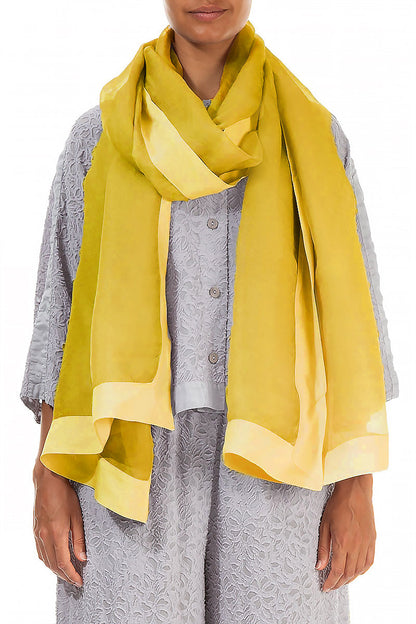 Cyber Lime Silk Chiffon Scarf 1