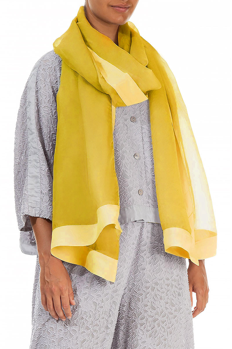 Cyber Lime Silk Chiffon Scarf 3