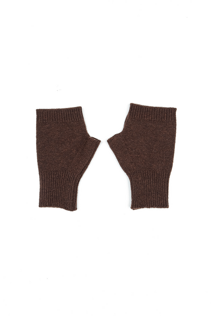 Dark Brown Soft Wool Arm Warmers