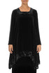 Decorated Devoré Bubbles Black Silk Velvet Tunic 1