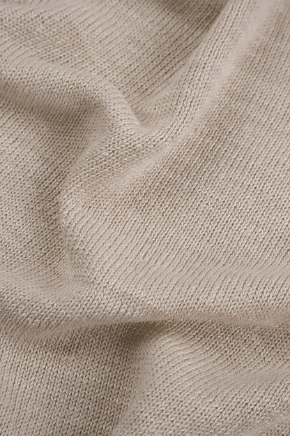 Decorated Front Natural Linen Jumper 5