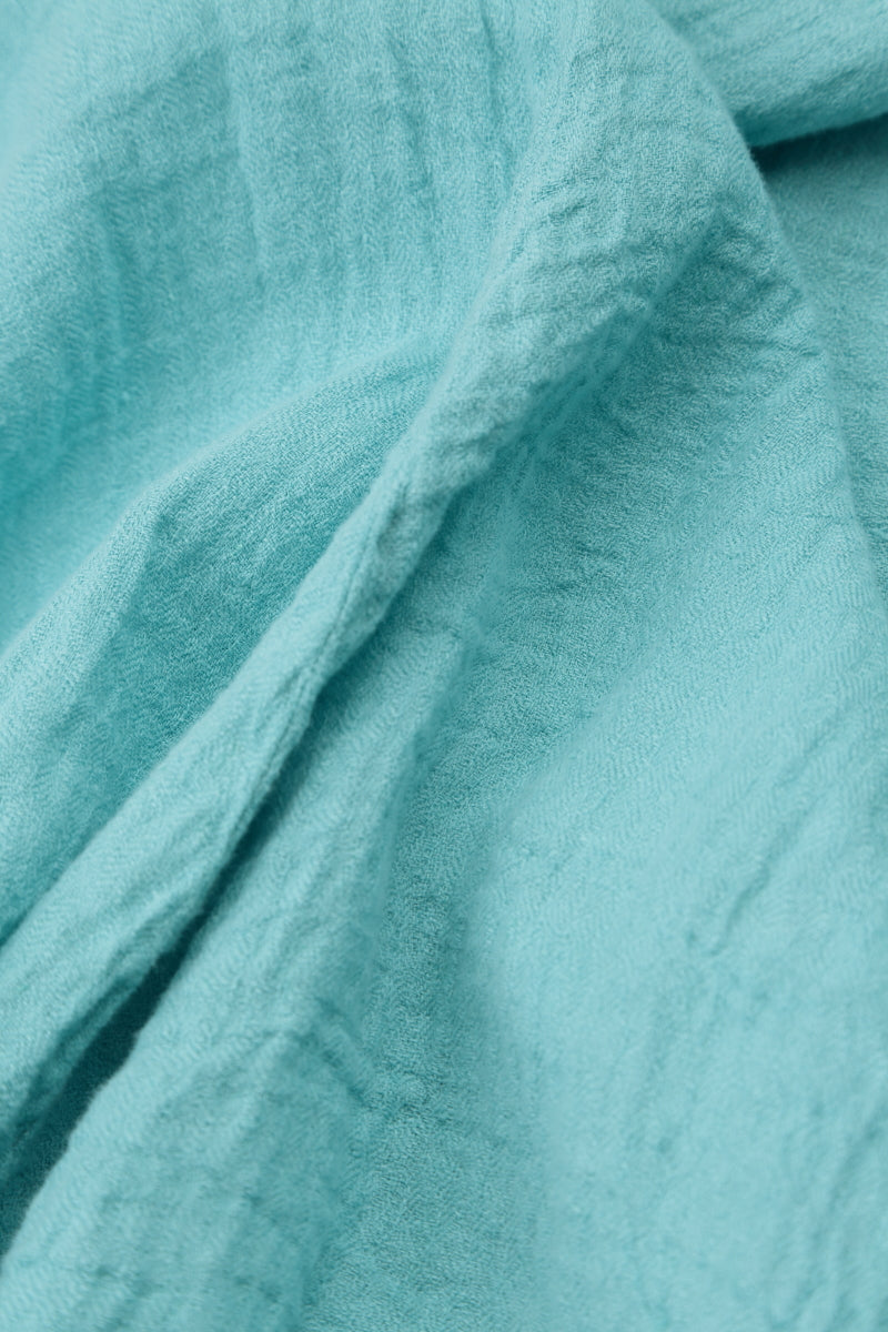 Decorated Hem Ice Blue Linen Tunic 5