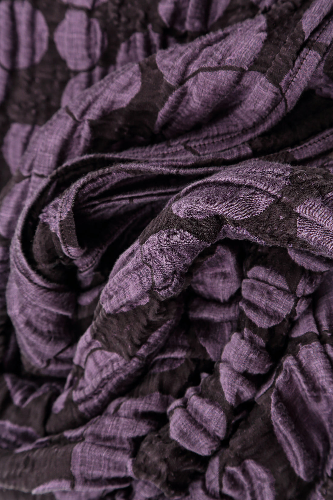Deep Plum Circle Silk Linen Scarf 4