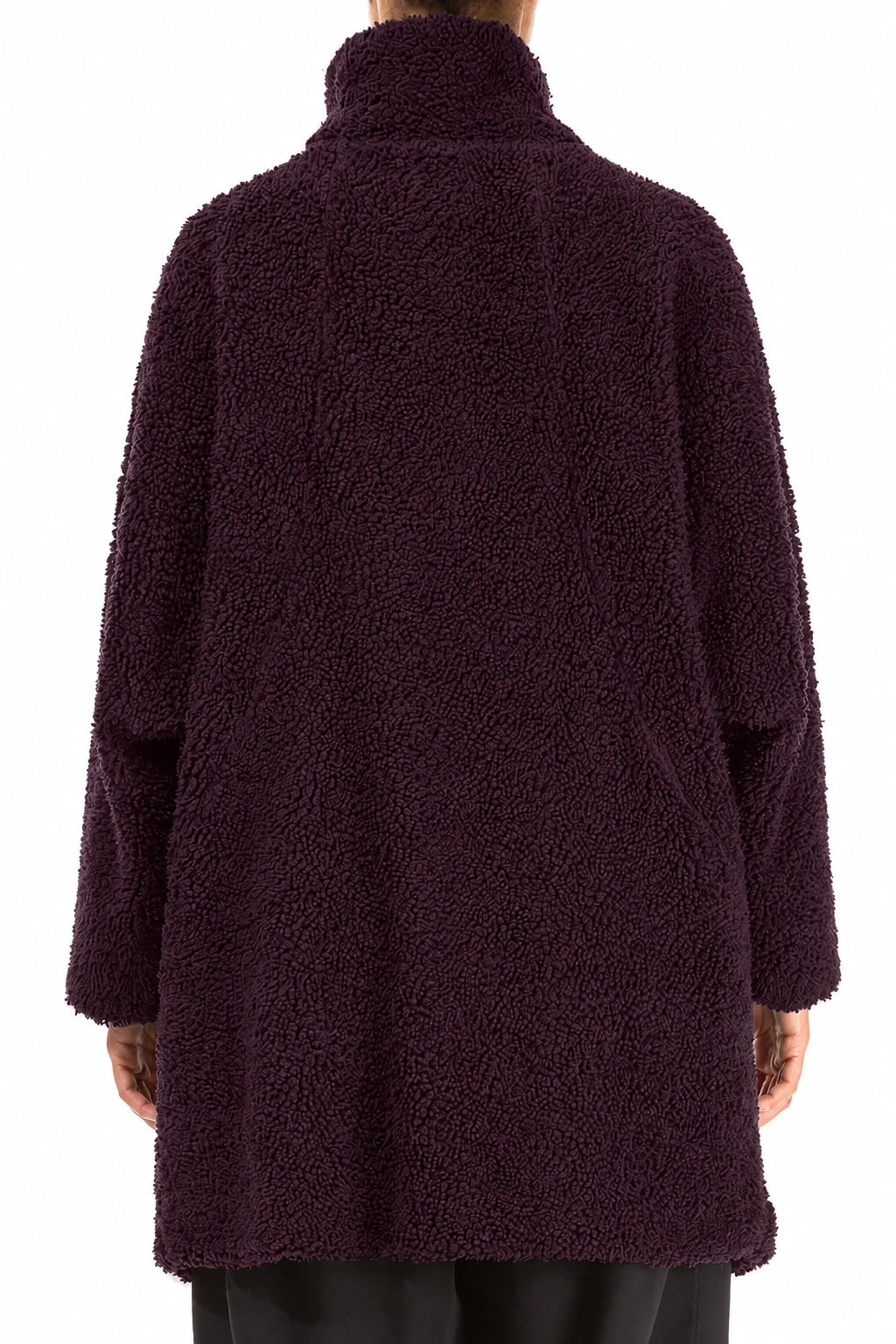 Deep Plum Teddy Cotton Coat 2