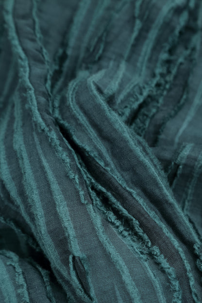 Deep Turquoise Fray Weave Skirt