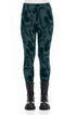 Deep Turquoise Paintwave Cotton Leggings 1