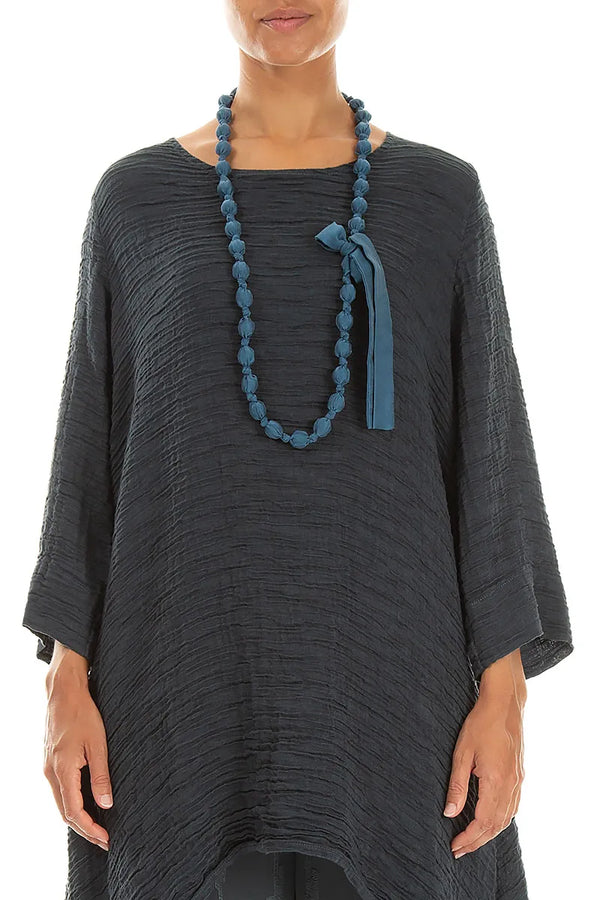 Deep-Turquoise-Seidenkette mit feinen Perlen