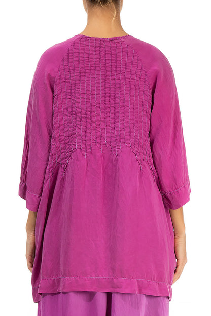 Detailed Front Orchid Silk Tunic 2