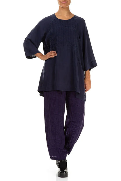 Detailed Front Royal Purple Silk Bamboo Tunic 4