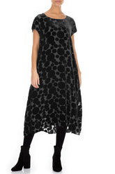 Devoré Bubbles Black Silk Velvet Dress 3
