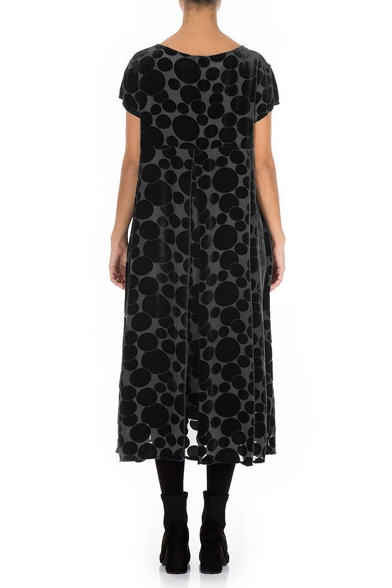Devoré Bubbles Black Silk Velvet Dress 2