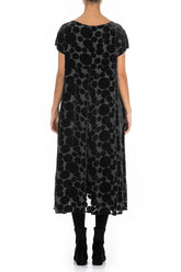 Devoré Bubbles Black Silk Velvet Dress 2