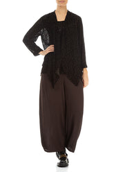 Devoré Dot Forest Brown Velvet Jacket - Blouse 4