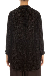 Devoré Dot Forest Brown Velvet Jacket - Blouse 2