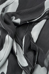Devoré Leaves Silver Silk Scarf 4