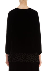 Devoré Petals Black Silk Velvet Blouse 2