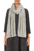 Devoré Roses Pearl Grey Silk Velvet Scarf 1